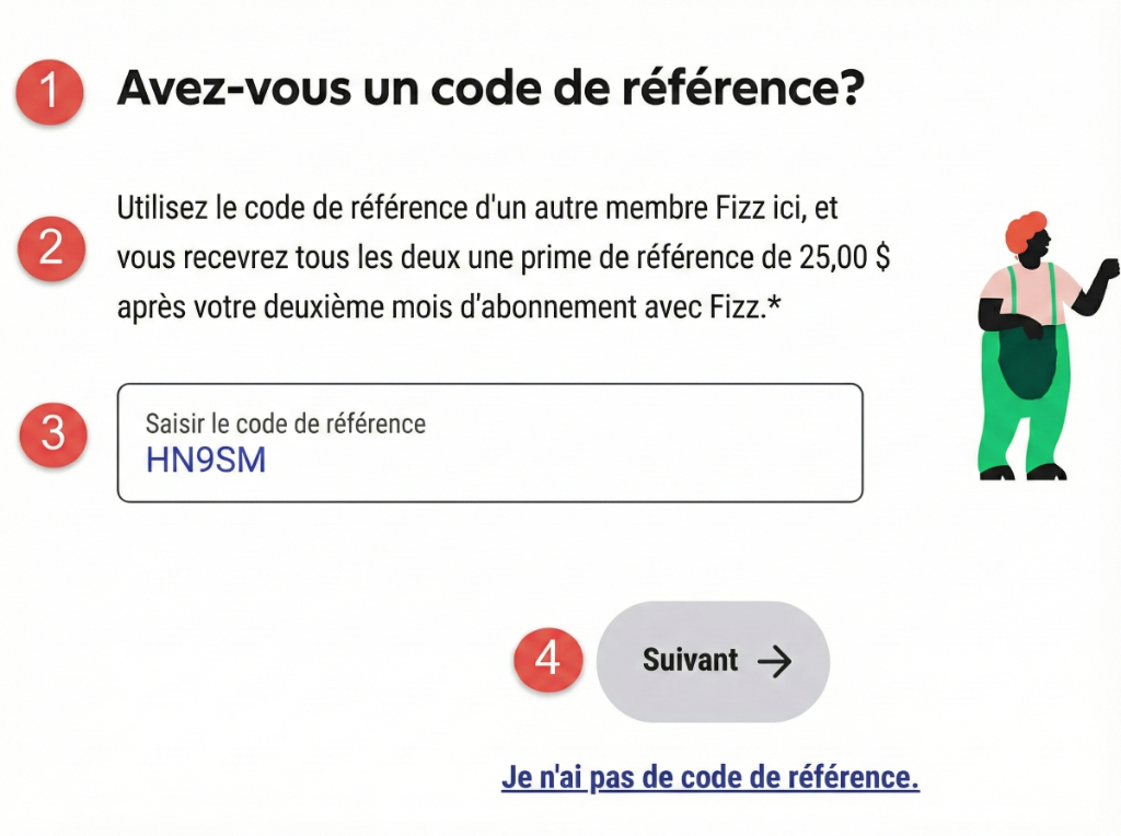 Comment entrer le code promo Fizz HN9SM lors du paiement
